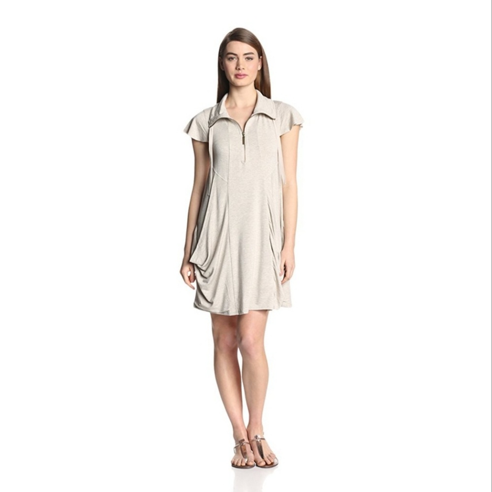 Kensie - Drapey French Terry Short Sleeve Dress